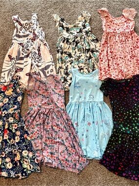 Mixed Girls' Summer Dress Lot - Floral, Pastel, Animal & Star Prints